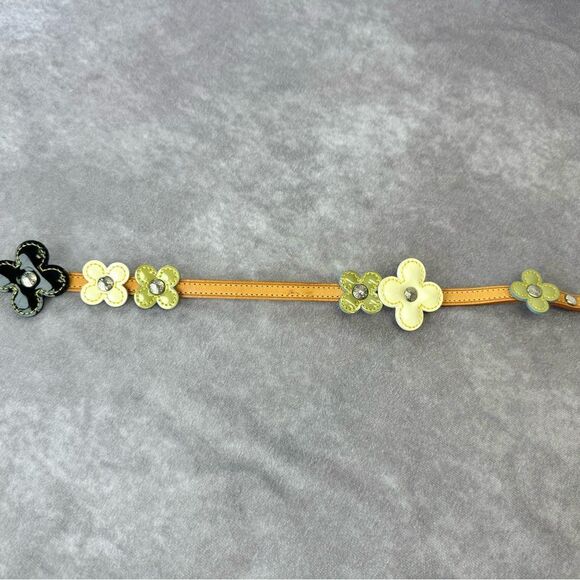 Louis Vuitton Patent Fleur Flower Double Wrap Vachetta Bracelet - Picture 11 of 16